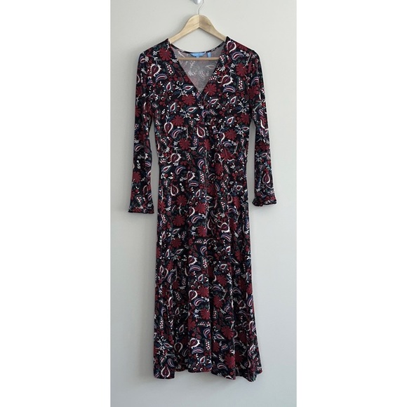 DRAPER JAMES Paisley Faux Wrap Knit Dress - Picture 4 of 12